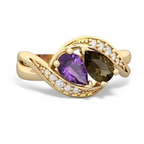 amethyst-smoky quartz keepsake curls ring