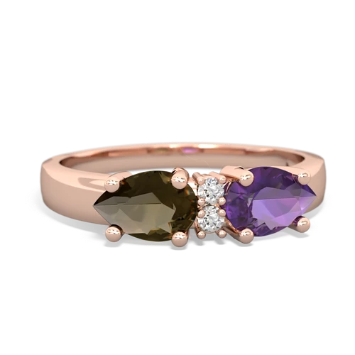 amethyst-smoky quartz timeless ring