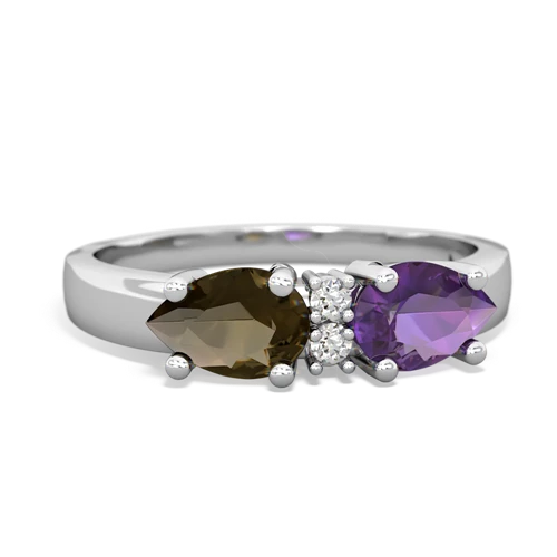 amethyst-smoky quartz timeless ring