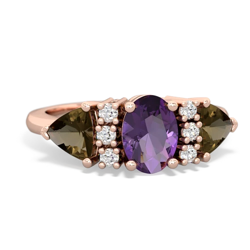 amethyst-smoky quartz timeless ring