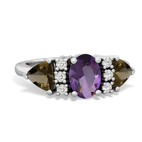 amethyst-smoky quartz timeless ring