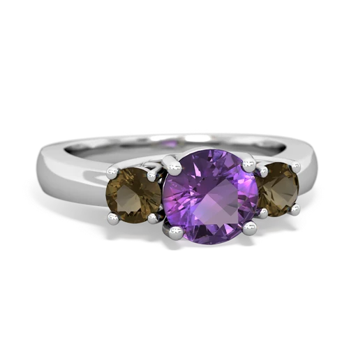 amethyst-smoky quartz timeless ring