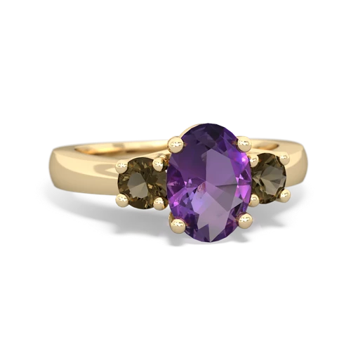 amethyst-smoky quartz timeless ring