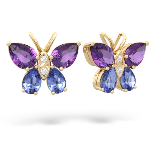 amethyst-tanzanite butterfly earrings