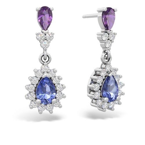 amethyst-tanzanite dangle earrings