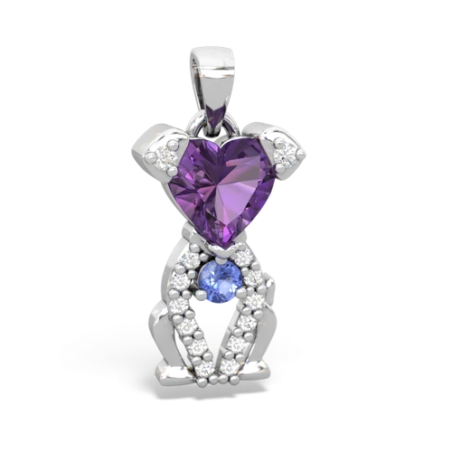 amethyst-tanzanite birthstone puppy pendant