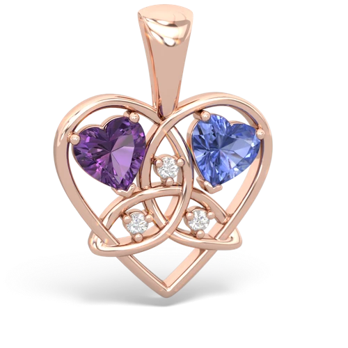 amethyst-tanzanite celtic heart pendant