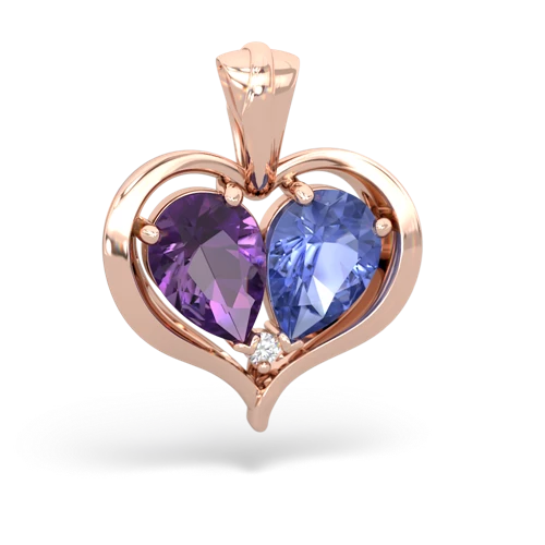 Amethyst Genuine Amethyst with Genuine Tanzanite Two Become One pendant Pendant