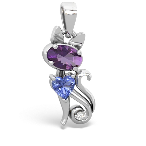 amethyst-tanzanite kitten pendant