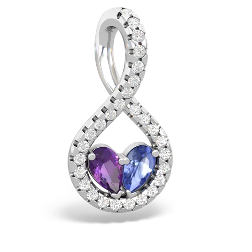 amethyst-tanzanite pave twist pendant