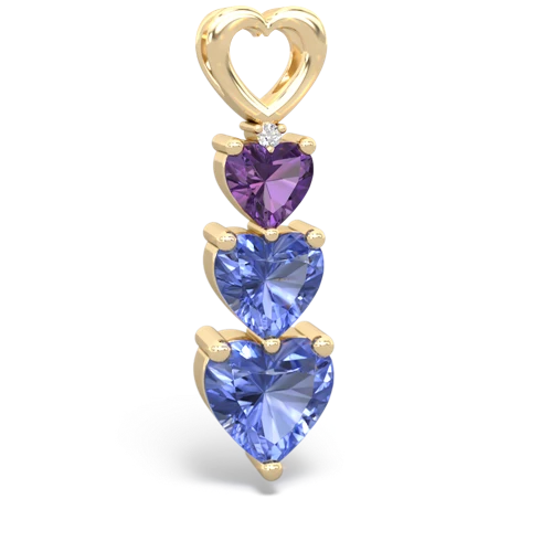 Amethyst Genuine Amethyst with Genuine Tanzanite and Genuine White Topaz Past Present Future pendant Pendant