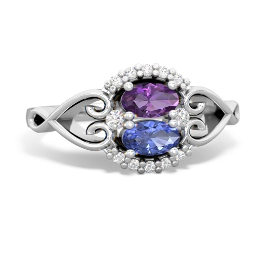 amethyst-tanzanite antique keepsake ring