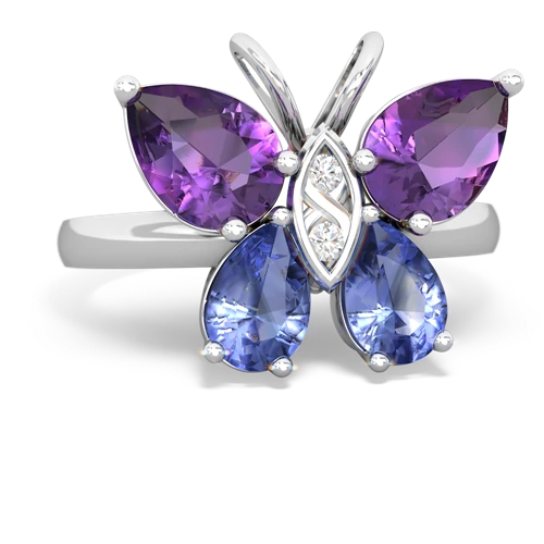 amethyst-tanzanite butterfly ring