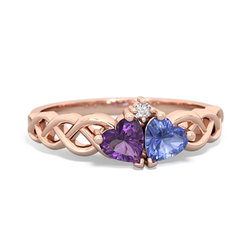 amethyst-tanzanite celtic braid ring