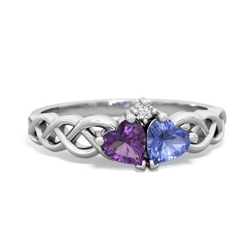 amethyst-tanzanite celtic braid ring