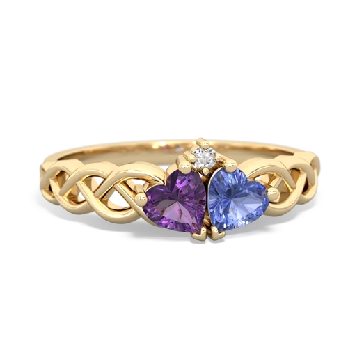 amethyst-tanzanite celtic braid ring