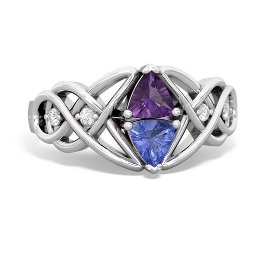 amethyst-tanzanite celtic knot ring