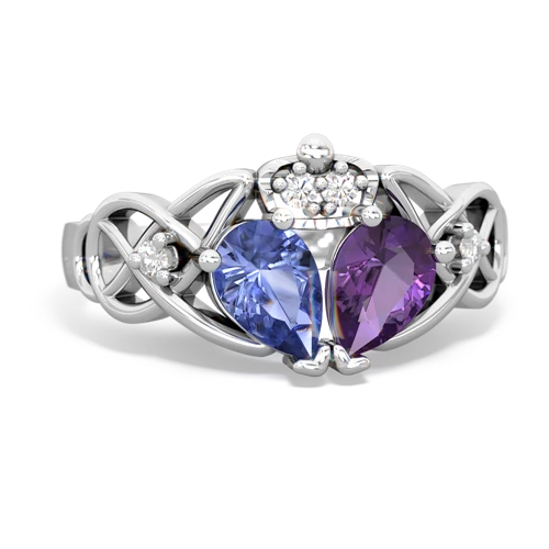 amethyst-tanzanite claddagh ring