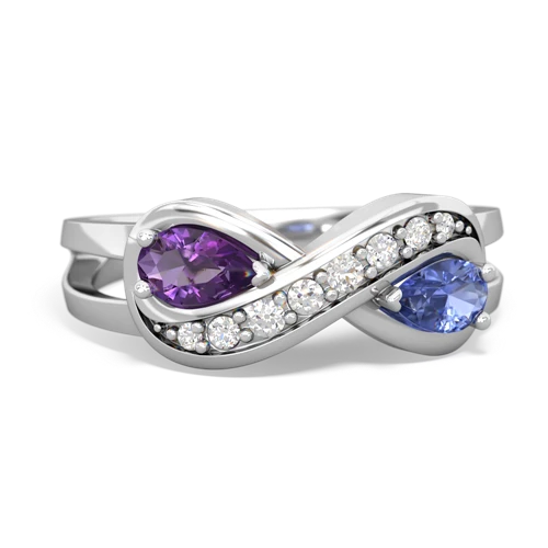 amethyst-tanzanite diamond infinity ring