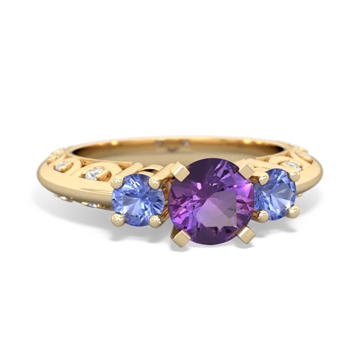 amethyst-tanzanite engagement ring