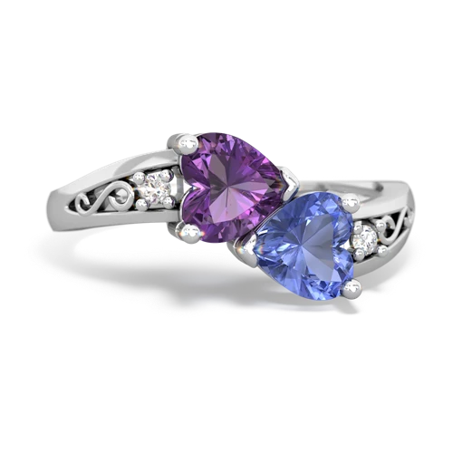 amethyst-tanzanite filligree ring