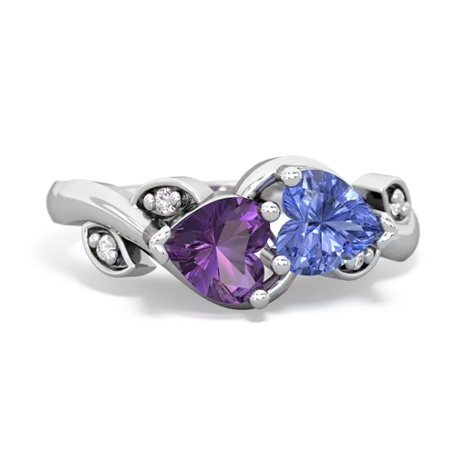 amethyst-tanzanite floral keepsake ring