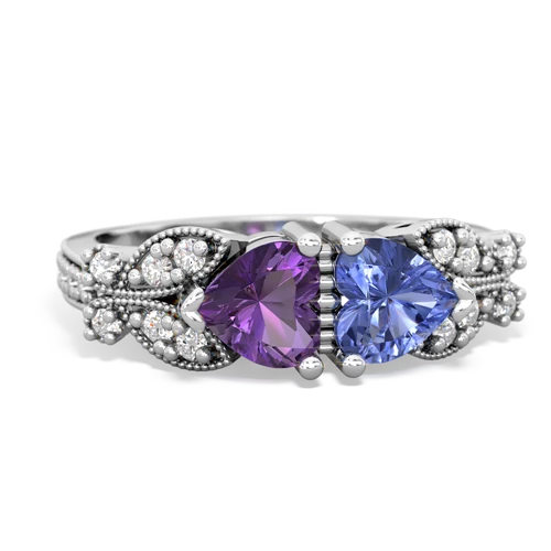 amethyst-tanzanite keepsake butterfly ring