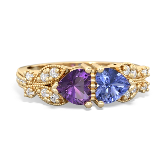 amethyst-tanzanite keepsake butterfly ring