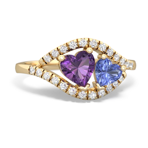 amethyst-tanzanite mother child ring