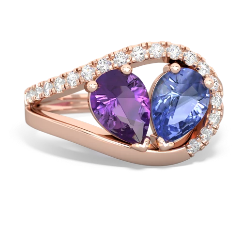 amethyst-tanzanite pave heart ring