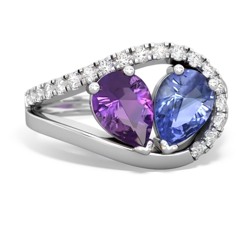 amethyst-tanzanite pave heart ring