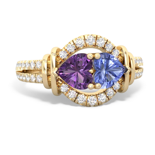 amethyst-tanzanite pave keepsake ring