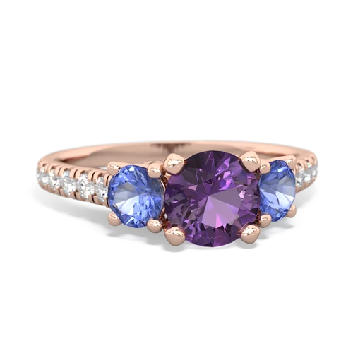 amethyst-tanzanite trellis pave ring