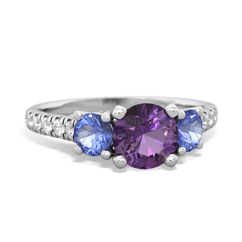 amethyst-tanzanite trellis pave ring