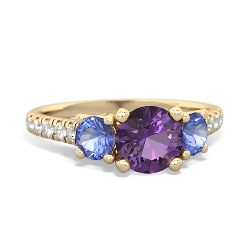 amethyst-tanzanite trellis pave ring