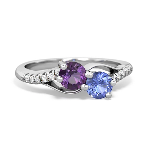 amethyst-tanzanite two stone infinity ring