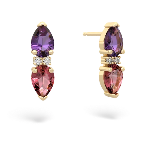 amethyst-tourmaline bowtie earrings