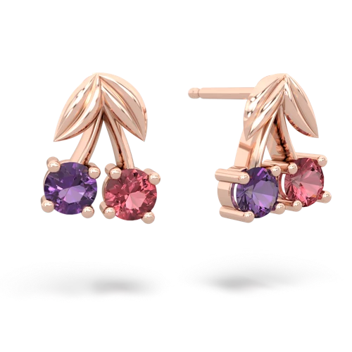 amethyst-tourmaline cherries earrings
