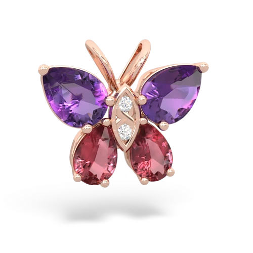 amethyst-tourmaline butterfly pendant