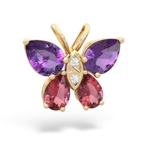 amethyst-tourmaline butterfly pendant