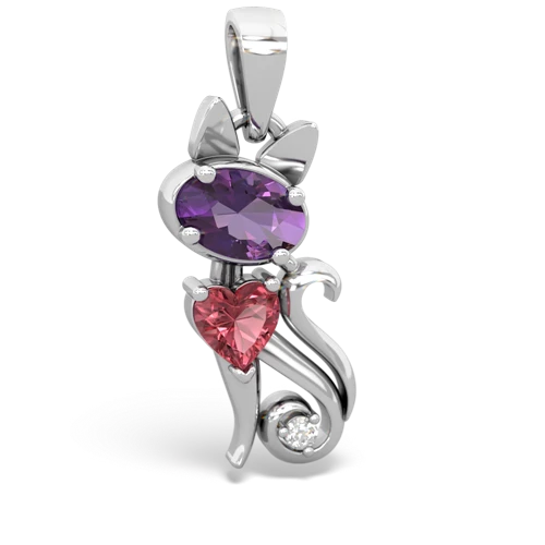 amethyst-tourmaline kitten pendant