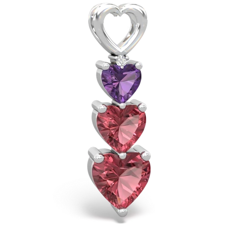 amethyst-tourmaline three stone pendant