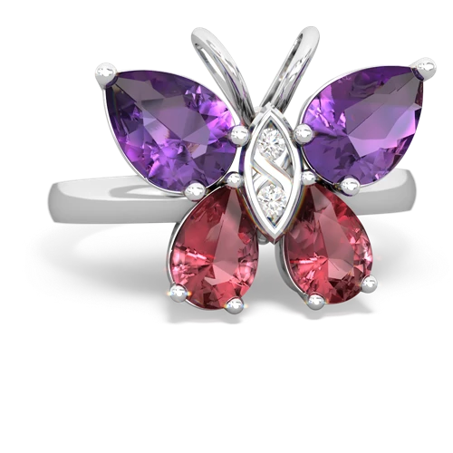 amethyst-tourmaline butterfly ring