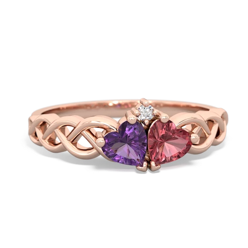 amethyst-tourmaline celtic braid ring