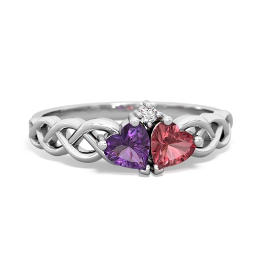 amethyst-tourmaline celtic braid ring