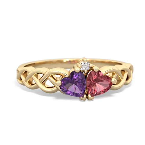 amethyst-tourmaline celtic braid ring