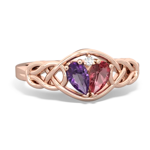 amethyst-tourmaline celtic knot ring