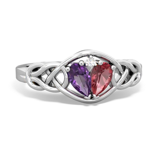 amethyst-tourmaline celtic knot ring