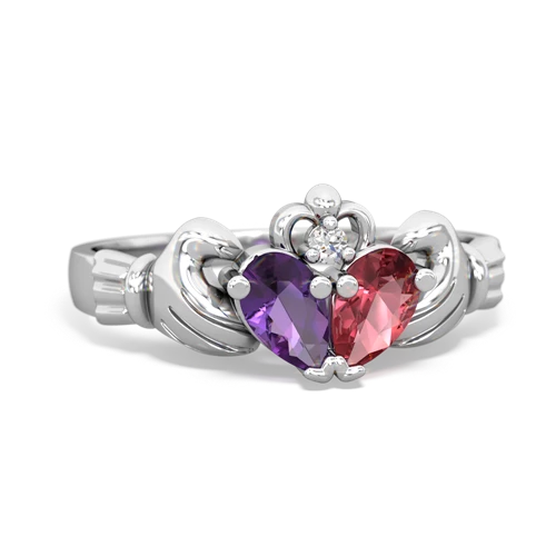 amethyst-tourmaline claddagh ring