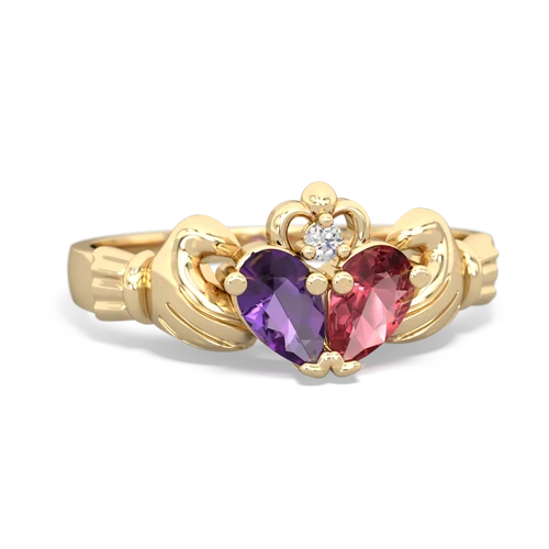 amethyst-tourmaline claddagh ring